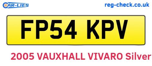 FP54KPV are the vehicle registration plates.
