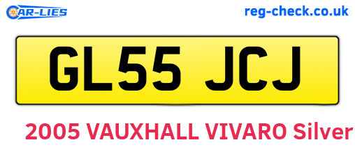 GL55JCJ are the vehicle registration plates.