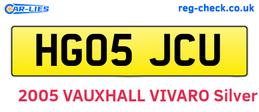 HG05JCU are the vehicle registration plates.