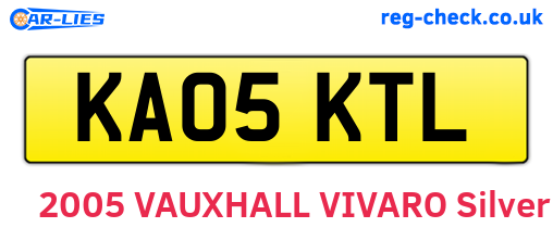 KA05KTL are the vehicle registration plates.
