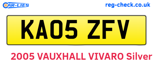 KA05ZFV are the vehicle registration plates.