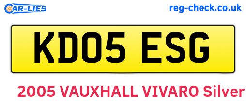 KD05ESG are the vehicle registration plates.