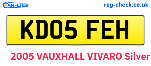 KD05FEH are the vehicle registration plates.
