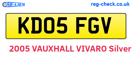 KD05FGV are the vehicle registration plates.