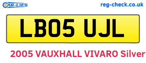 LB05UJL are the vehicle registration plates.