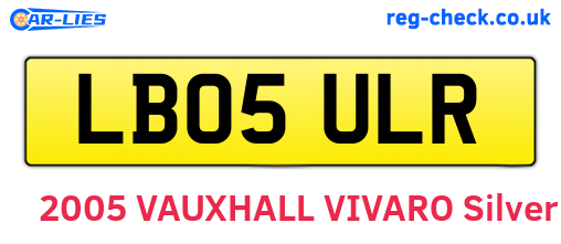 LB05ULR are the vehicle registration plates.