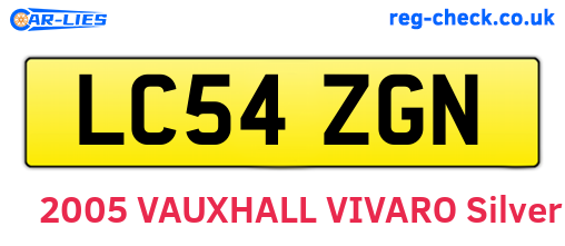 LC54ZGN are the vehicle registration plates.
