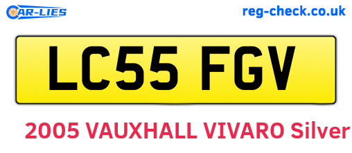 LC55FGV are the vehicle registration plates.