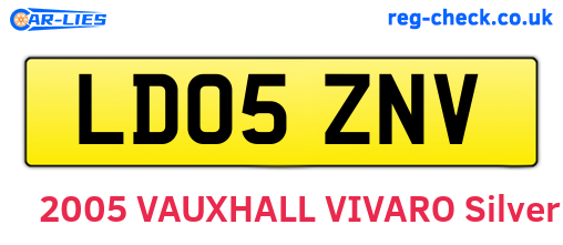 LD05ZNV are the vehicle registration plates.