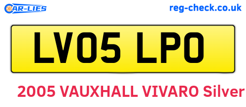 LV05LPO are the vehicle registration plates.