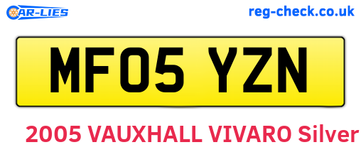 MF05YZN are the vehicle registration plates.