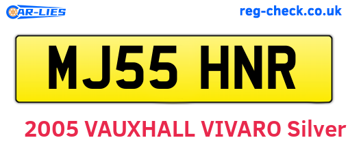 MJ55HNR are the vehicle registration plates.