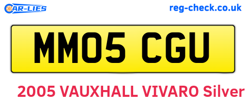 MM05CGU are the vehicle registration plates.