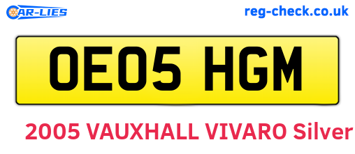 OE05HGM are the vehicle registration plates.