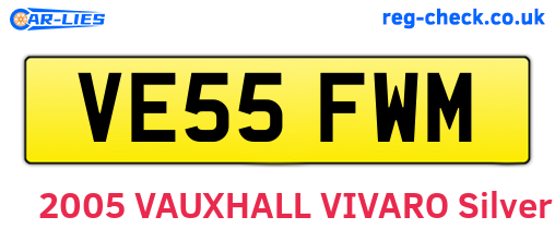 VE55FWM are the vehicle registration plates.
