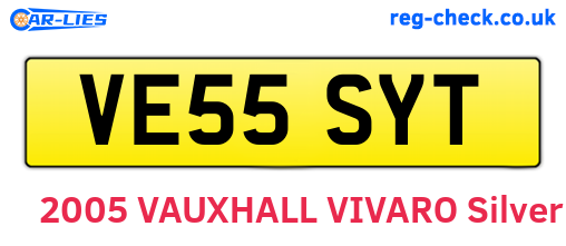 VE55SYT are the vehicle registration plates.