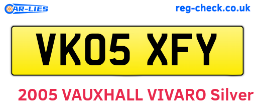 VK05XFY are the vehicle registration plates.