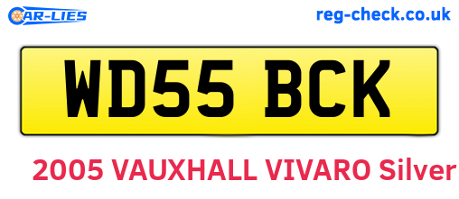WD55BCK are the vehicle registration plates.