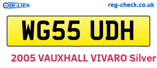 WG55UDH are the vehicle registration plates.