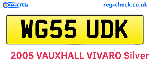 WG55UDK are the vehicle registration plates.