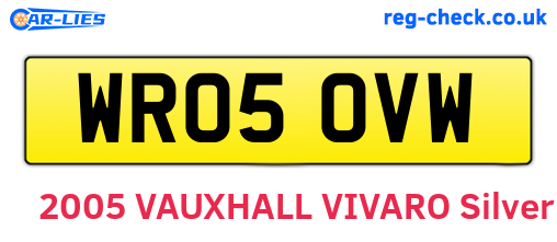 WR05OVW are the vehicle registration plates.