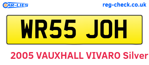 WR55JOH are the vehicle registration plates.