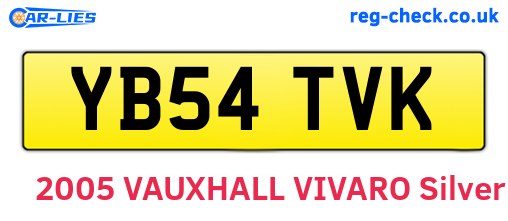 YB54TVK are the vehicle registration plates.