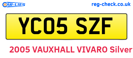 YC05SZF are the vehicle registration plates.