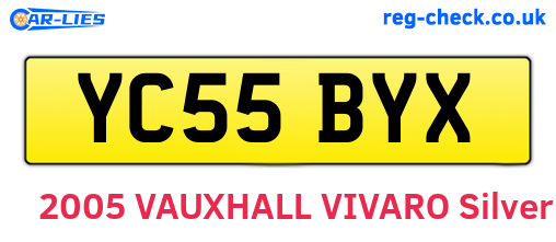 YC55BYX are the vehicle registration plates.