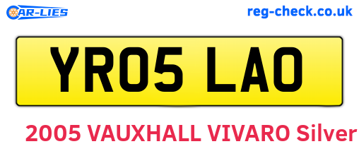 YR05LAO are the vehicle registration plates.