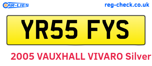 YR55FYS are the vehicle registration plates.