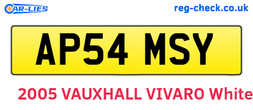 AP54MSY are the vehicle registration plates.