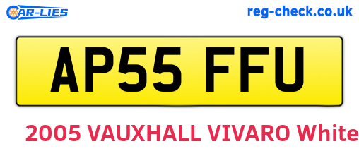 AP55FFU are the vehicle registration plates.