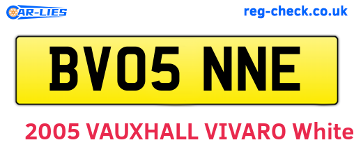 BV05NNE are the vehicle registration plates.
