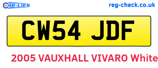 CW54JDF are the vehicle registration plates.