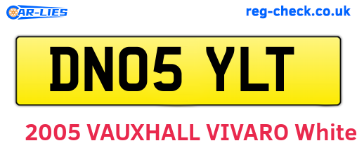 DN05YLT are the vehicle registration plates.