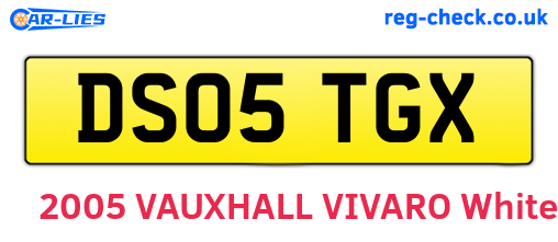 DS05TGX are the vehicle registration plates.