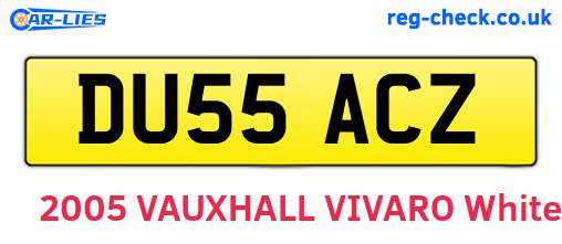 DU55ACZ are the vehicle registration plates.