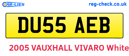 DU55AEB are the vehicle registration plates.