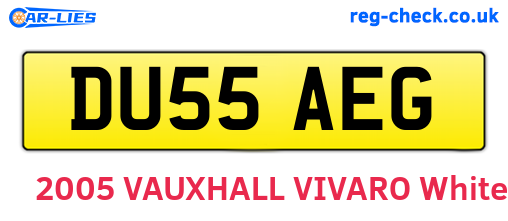 DU55AEG are the vehicle registration plates.