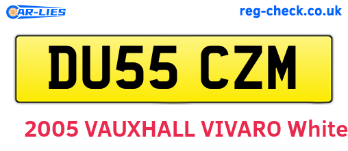 DU55CZM are the vehicle registration plates.