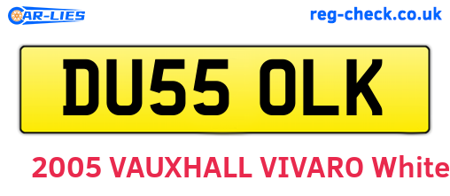 DU55OLK are the vehicle registration plates.