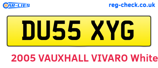 DU55XYG are the vehicle registration plates.