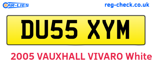 DU55XYM are the vehicle registration plates.
