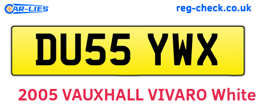DU55YWX are the vehicle registration plates.