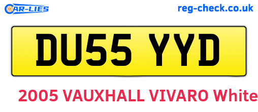 DU55YYD are the vehicle registration plates.