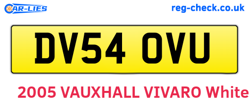 DV54OVU are the vehicle registration plates.