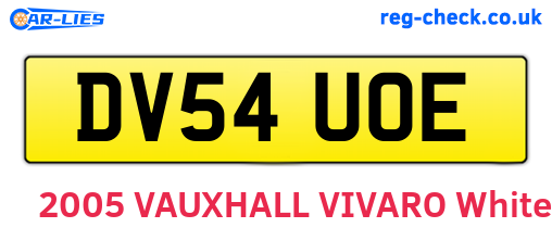 DV54UOE are the vehicle registration plates.