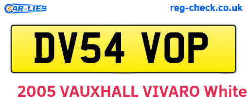 DV54VOP are the vehicle registration plates.