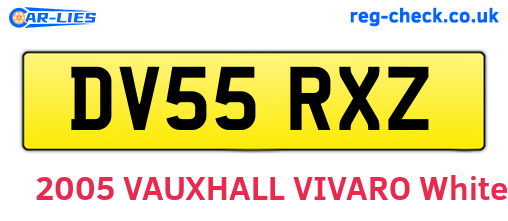 DV55RXZ are the vehicle registration plates.